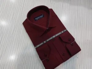 پیراهن مردانه داکرون ساده اداری زرشکی
