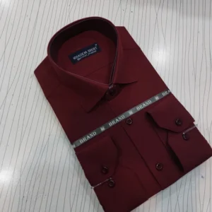 پیراهن مردانه داکرون ساده اداری زرشکی