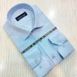 پیراهن مردانه داکرون ساده اداری آبی آسمانی